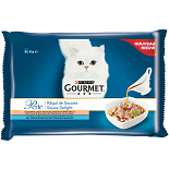 Gourmet kattenvoer Perle Sauce Delight zalm 4 x 85 gr