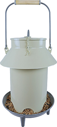 Voersilo Deluxe met kap creme/grijs