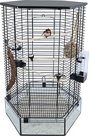 Inter-Zoo vogelkooi Vision Hexo zwart
