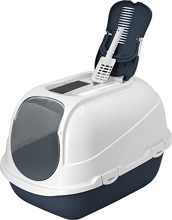 Moderna kattenbak Mega Comfy blueberry/wit