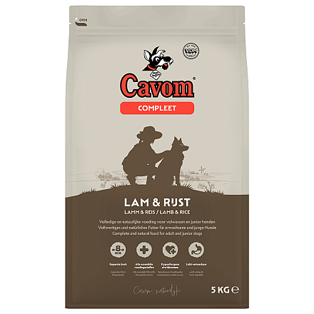 Cavom hondenvoer Compleet Lam & Rijst <br>5 kg