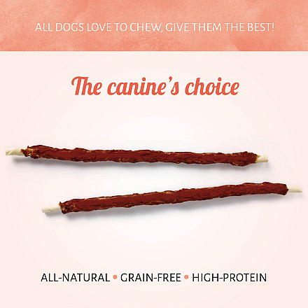 Antos Rawhide White Roll met Duck <br>24 cm 2 st