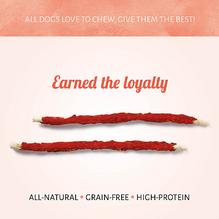 Antos Rawhide White Roll met Duck <br>46 cm 2 st