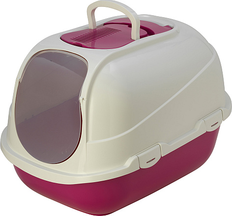 Moderna kattenbak Mega Comfy <br>hot pink/wit