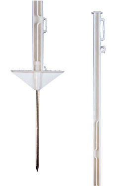 Pulsara - Kunststof paal 1.55m, wit , per 10 stuks