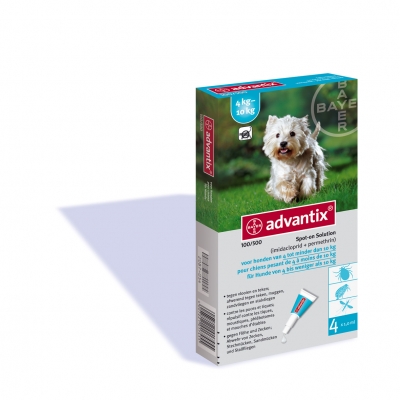 Advantix 100/500 voor honden tussen 4 en 10 kg
