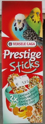 Prestige sticks - Parkiet , Exotisch fruit , per 2 verpakt
